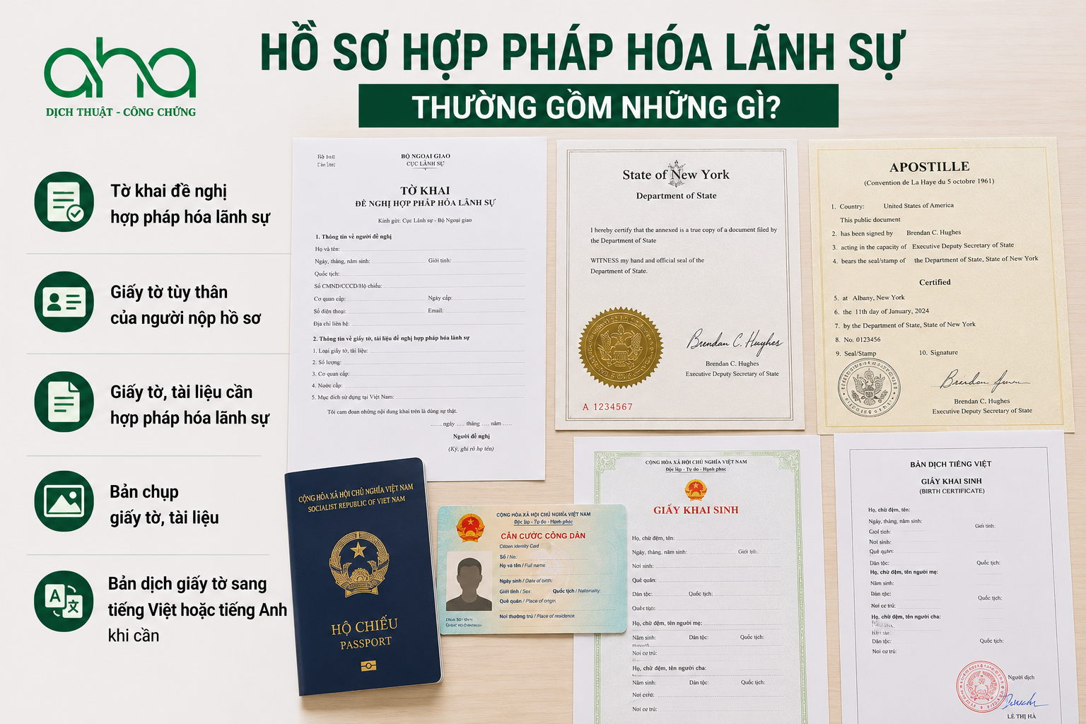 Hồ sơ hợp pháp hóa lãnh sự thường gồm những gì?