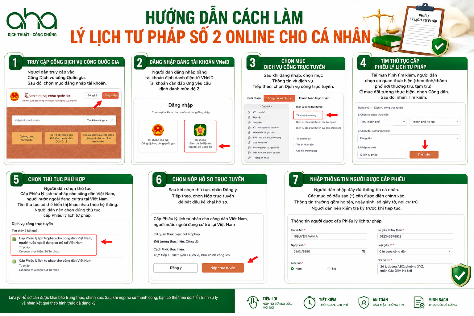 Hướng dẫn cách làm lý lịch tư pháp số 2 online cho cá nhân