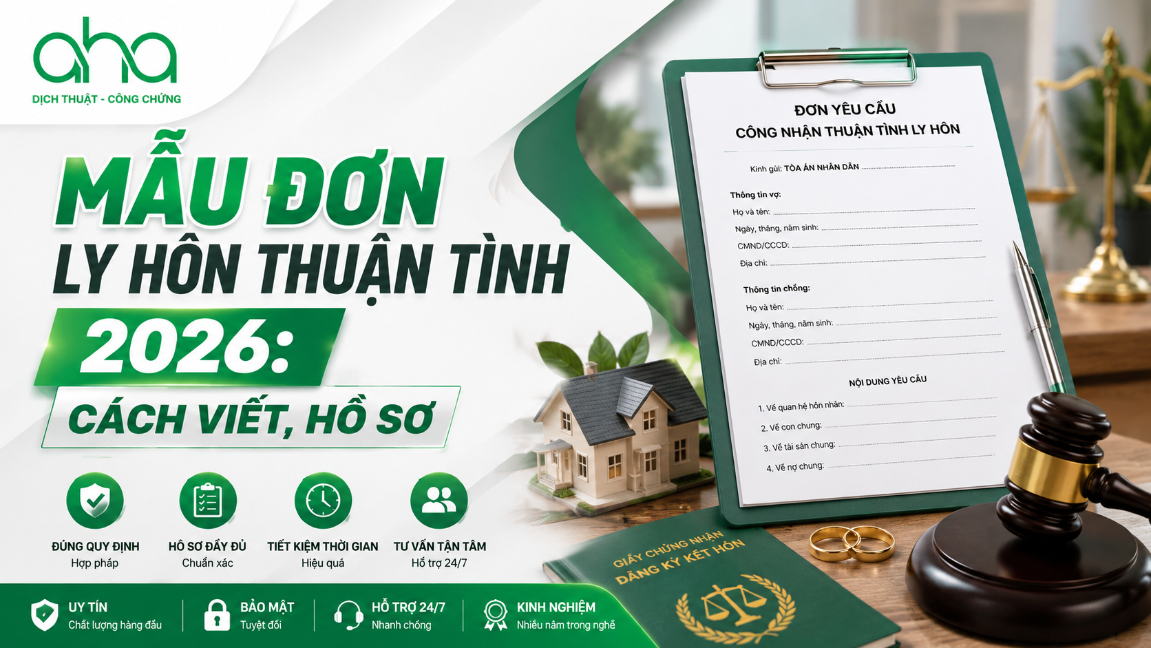 Mẫu đơn ly hôn thuận tình 2026: Cách viết, hồ sơ