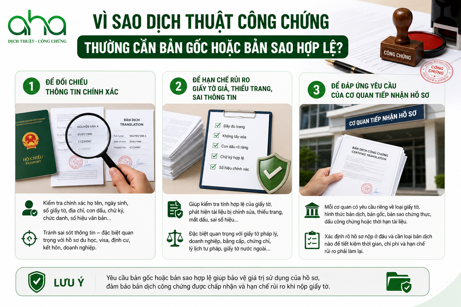 Vì sao dịch thuật công chứng thường cần bản gốc hoặc bản sao hợp lệ?
