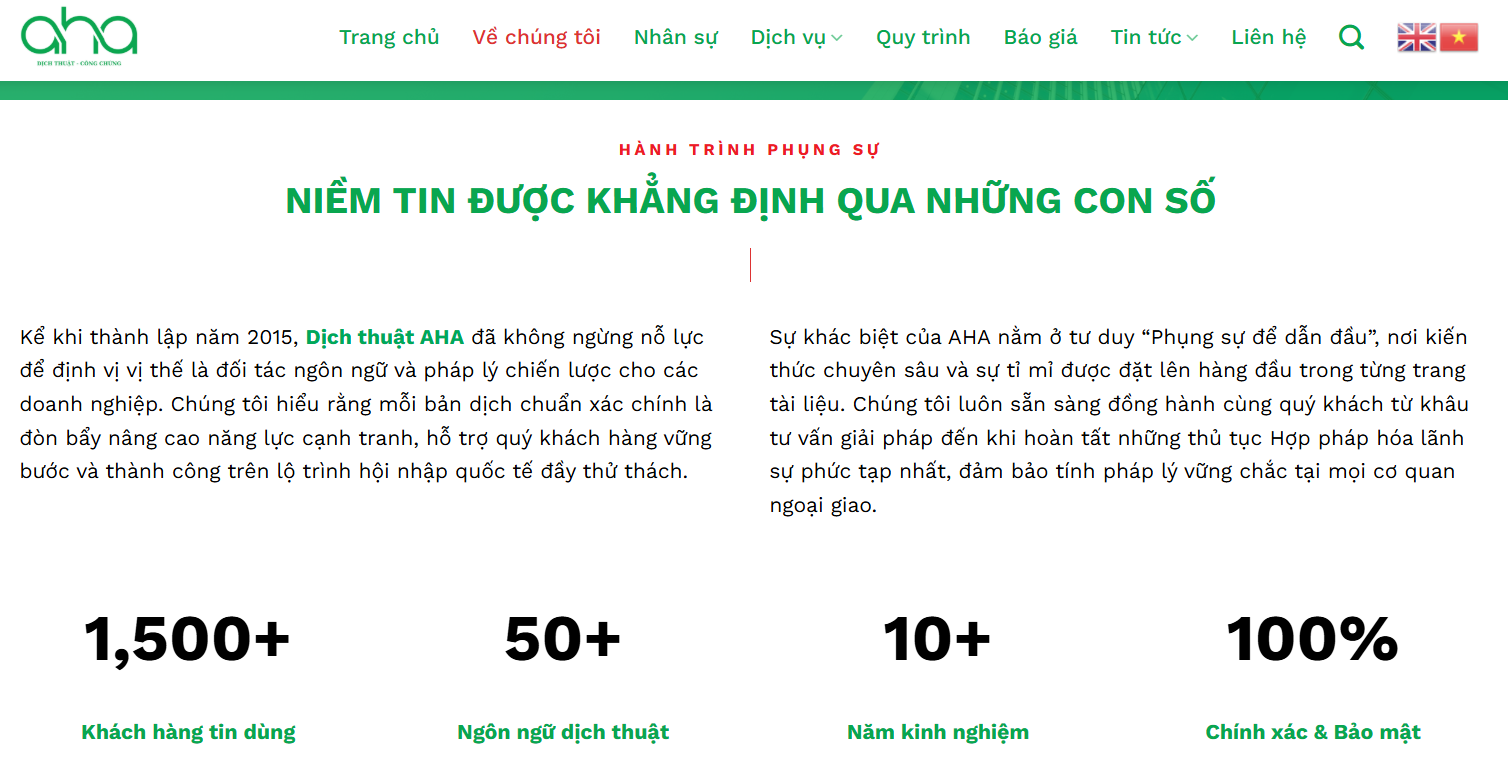 Vì sao nên chọn Dich thuật AHA