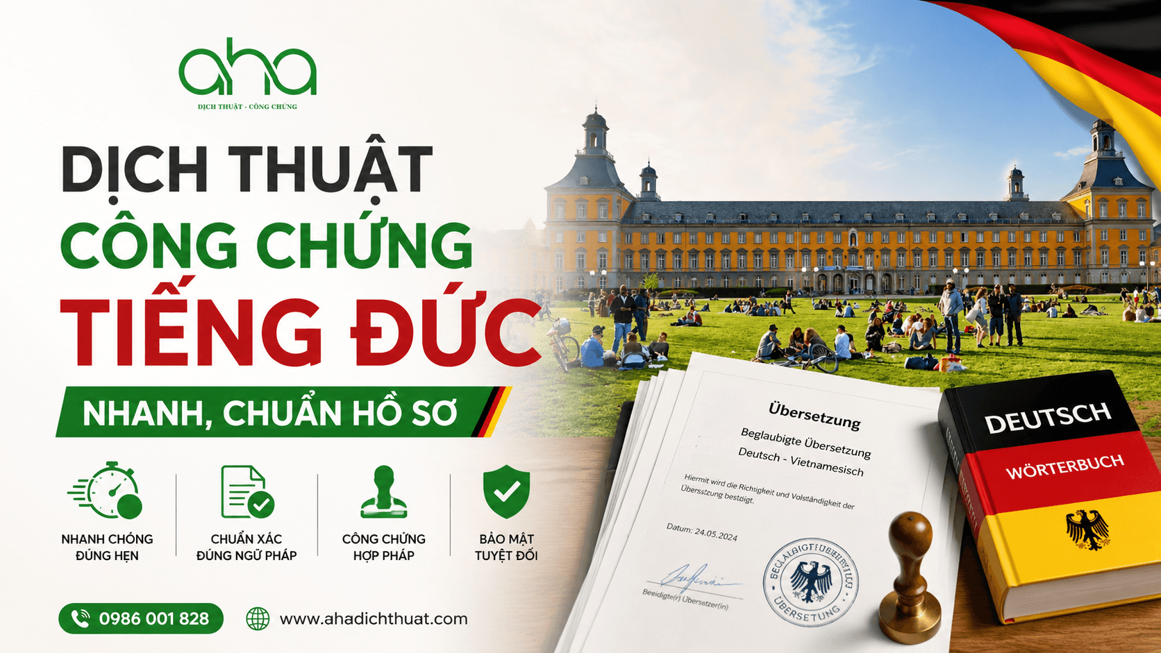 Dịch thuật công chứng tiếng Đức nhanh, chuẩn hồ sơ
