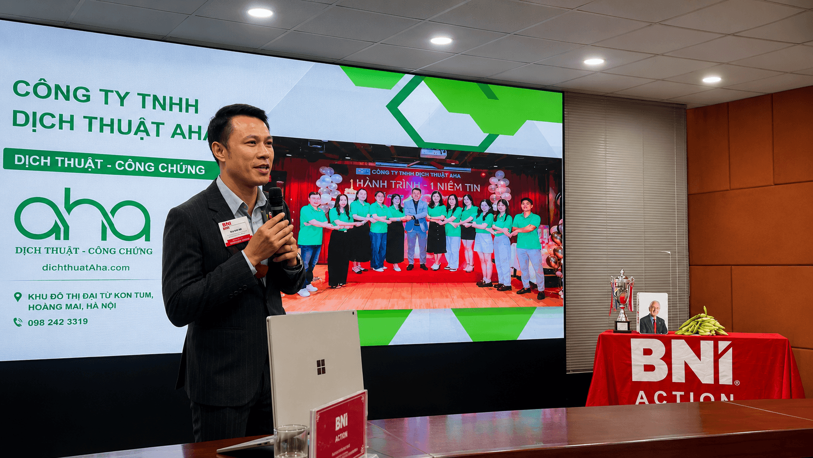 Dịch thuật AHA giới thiệu dịch vụ dịch thuật công chứng tại BNI Action
