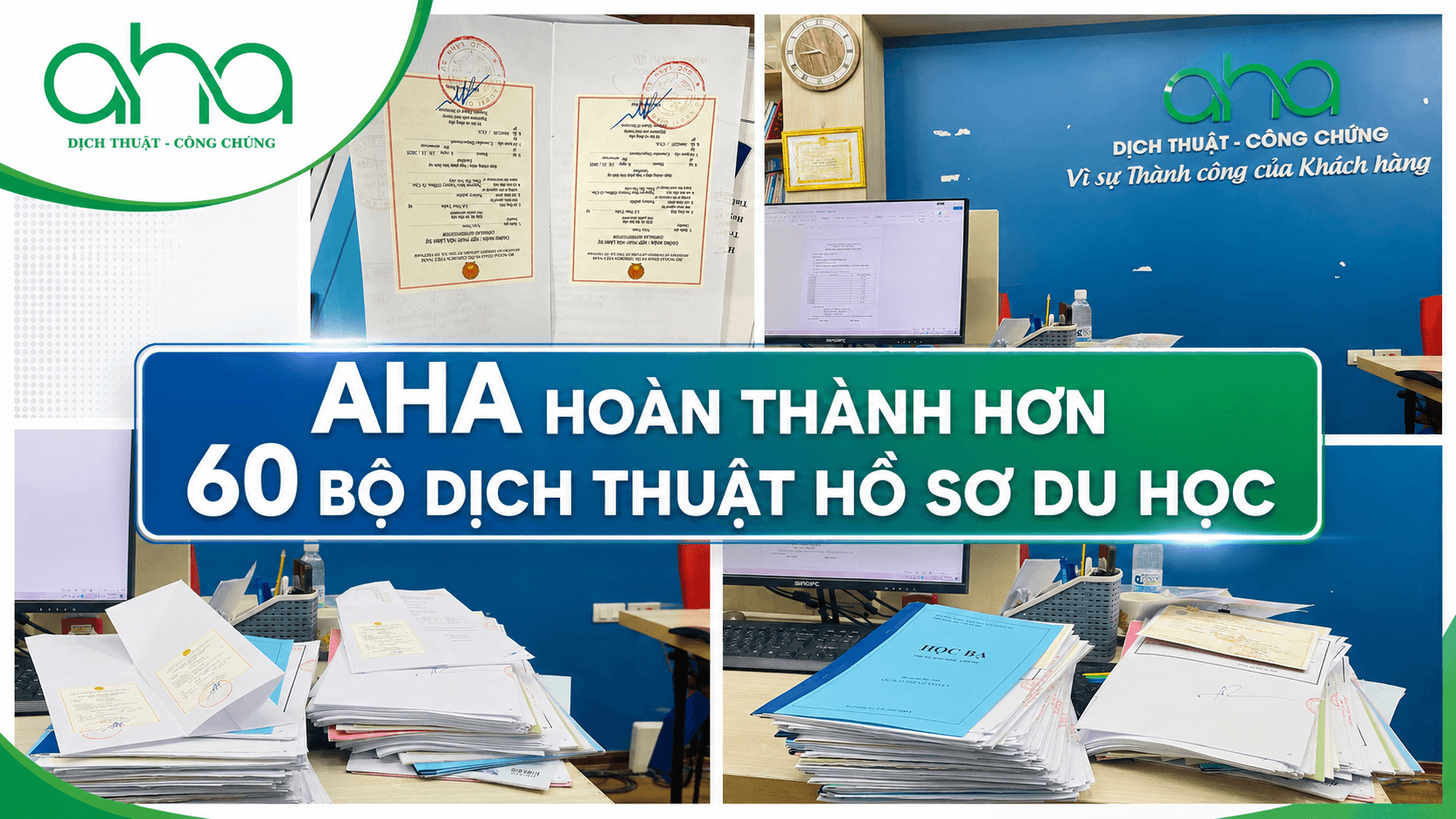 AHA hoàn thành hơn 60 bộ dịch thuật hồ sơ du học