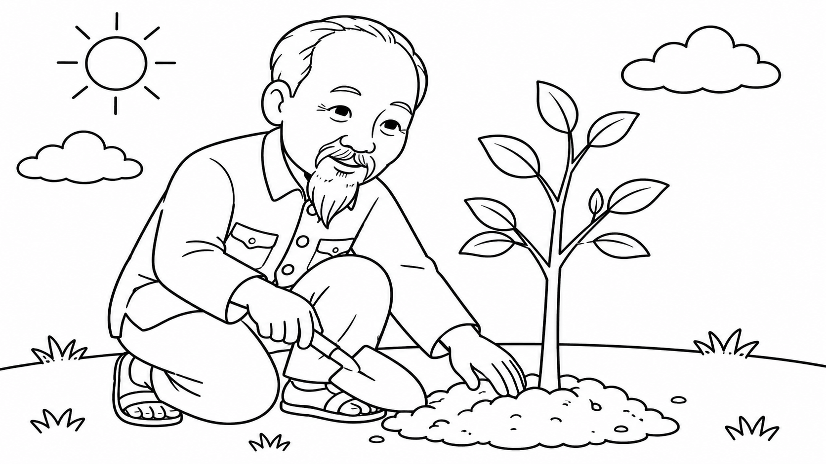 tranh tô màu Bác Hồ