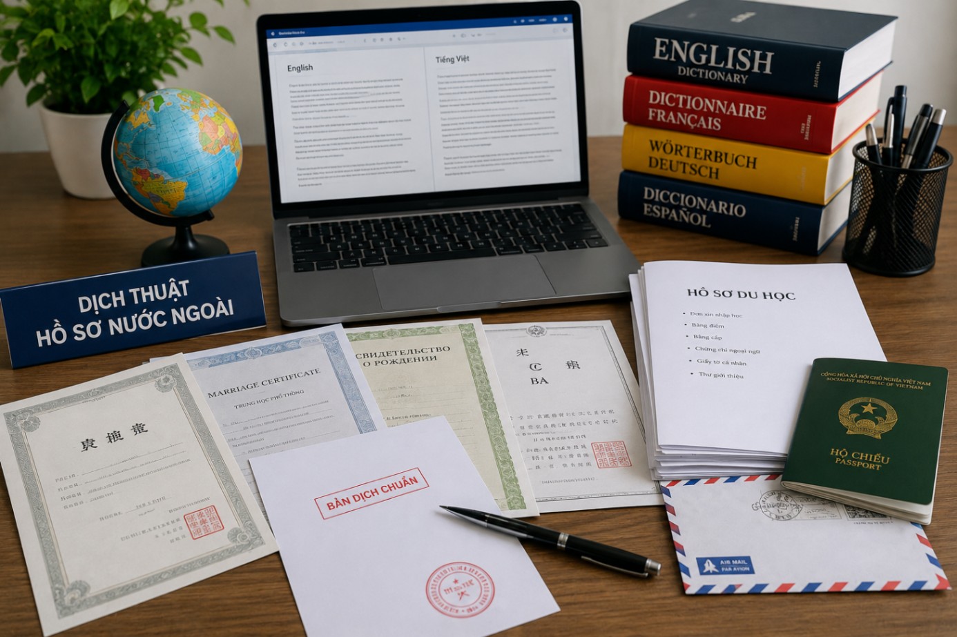Ngôn ngữ thường gặp khi dịch hồ sơ nước ngoài