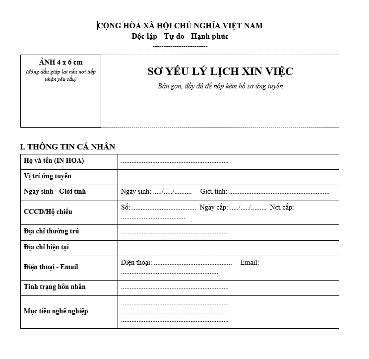 Mẫu sơ yếu lý lịch công chứng là gì?