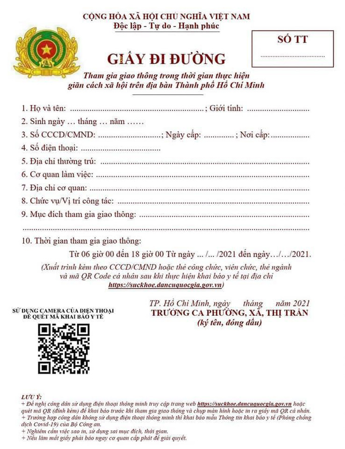 Mẫu giấy đi đường Hà Nội có phải giấy thông hành không?