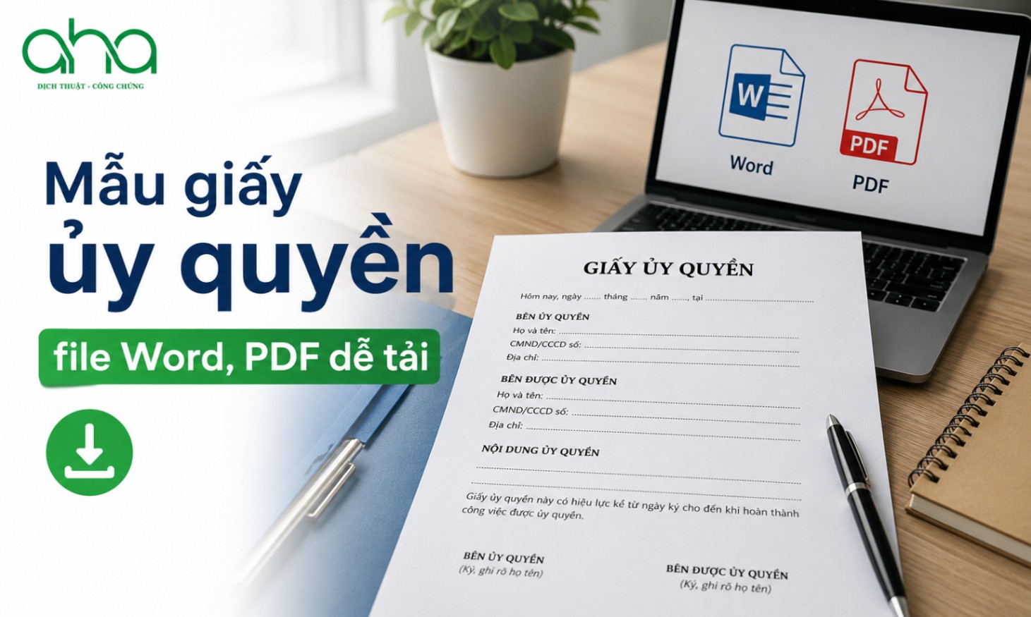 Mẫu giấy ủy quyền file Word, PDF dễ tải