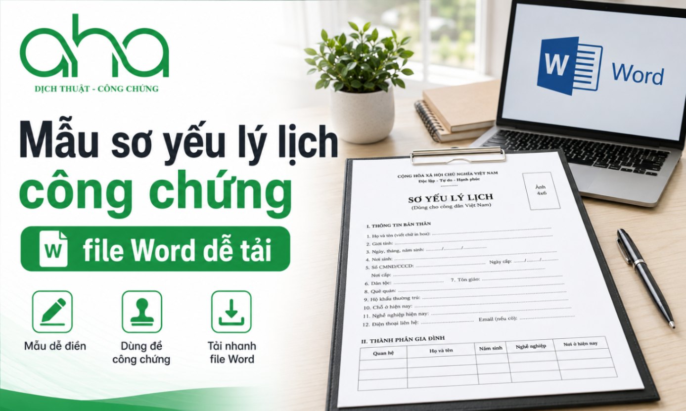 Mẫu sơ yếu lý lịch công chứng file Word dễ tải