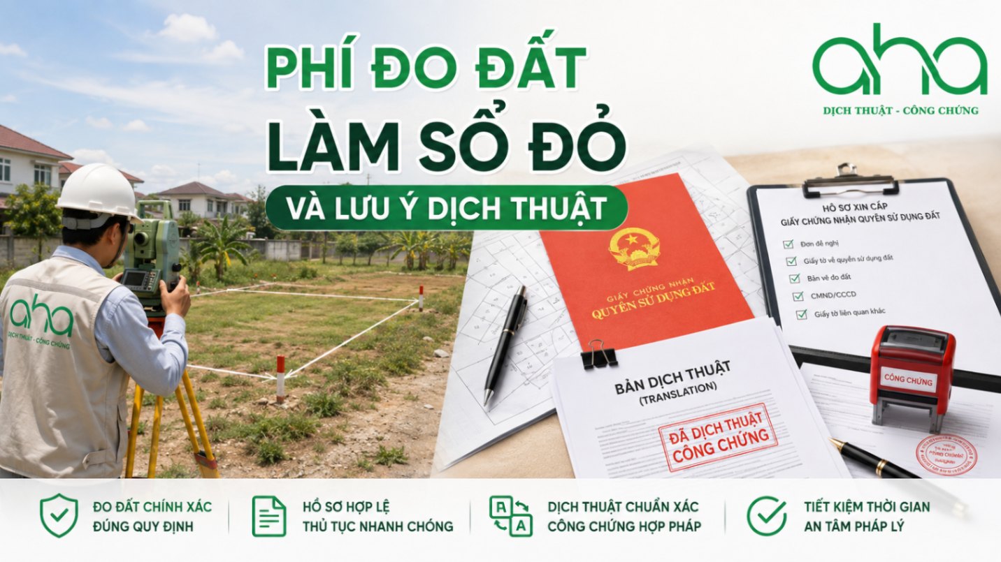 Phí đo đất làm sổ đỏ và lưu ý dịch thuật
