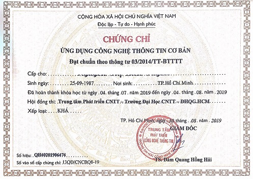 NỘI DUNG THI CHỨNG CHỈ TIN HỌC CƠ BẢN CHUẨN QUỐC GIA