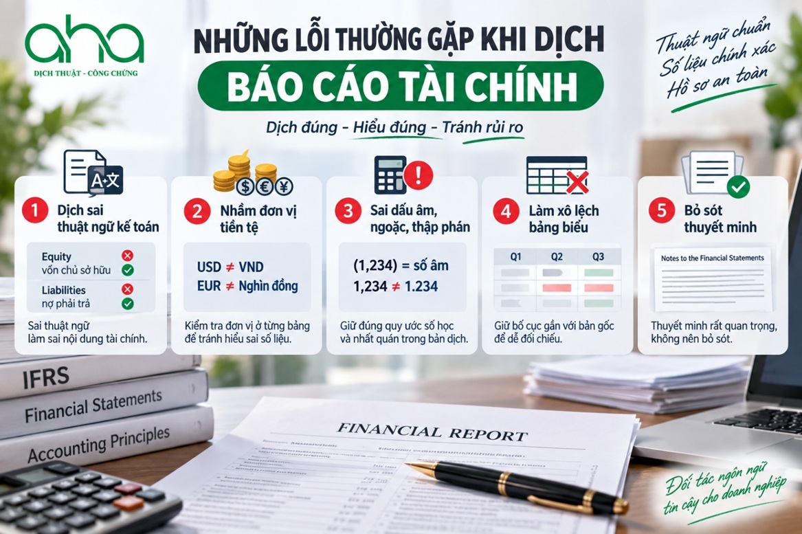 Những lỗi thường gặp khi dịch báo cáo tài chính