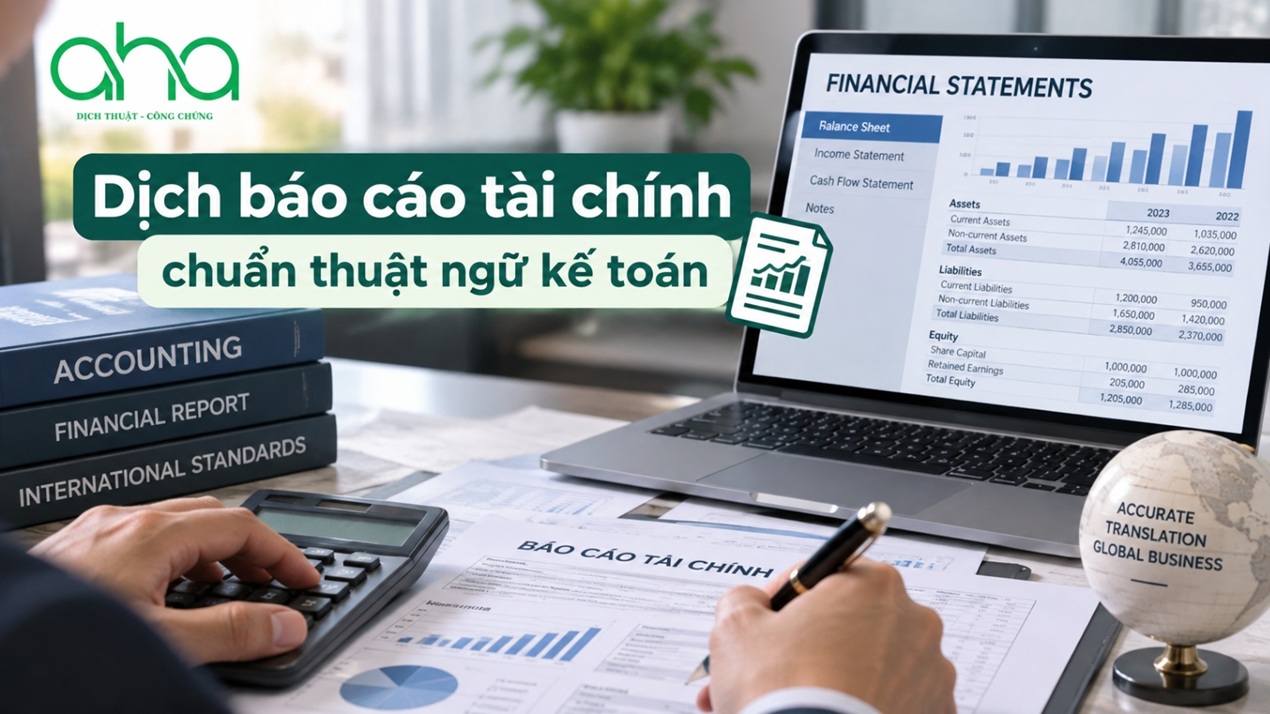 Dịch báo cáo tài chính chuẩn thuật ngữ kế toán