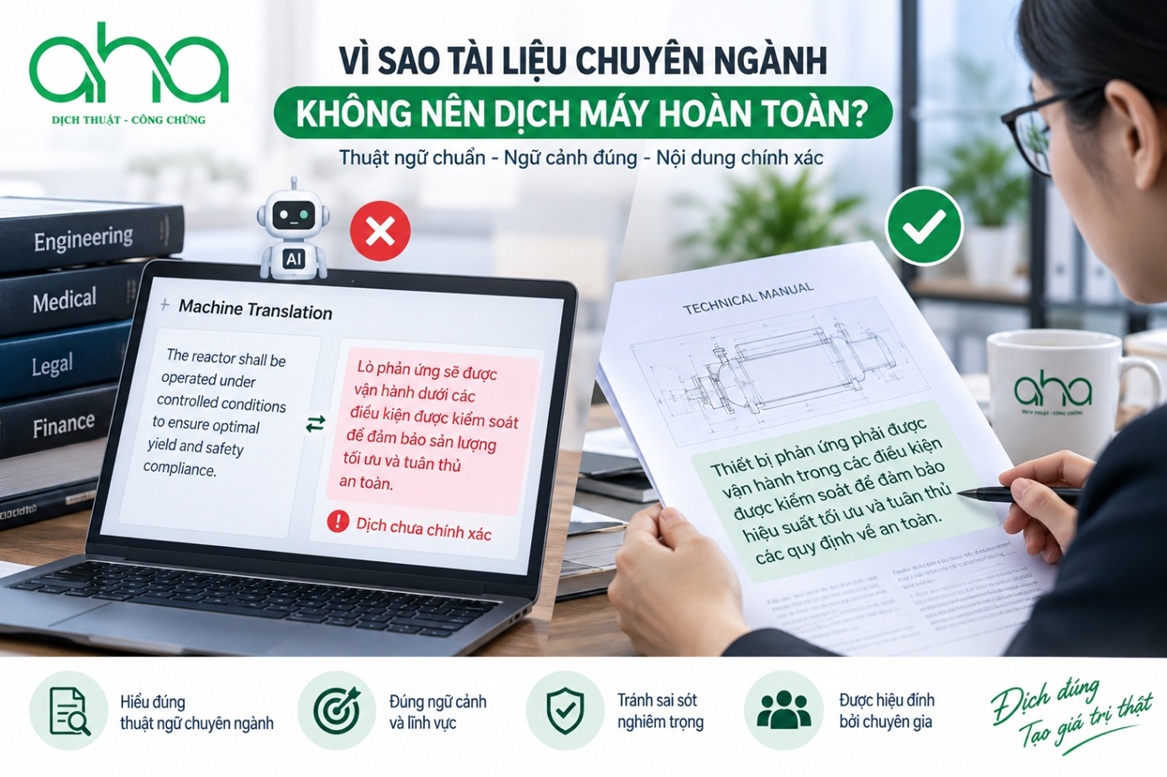 Vì sao tài liệu chuyên ngành không nên dịch máy hoàn toàn?