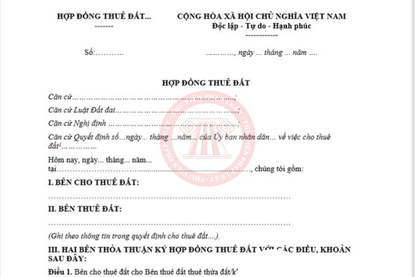 File word mẫu hợp đồng thuê đất mới nhất (Mẫu số 05a)
